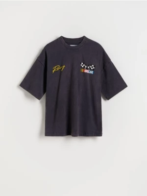 Reserved - T-shirt oversize Nascar - czarny