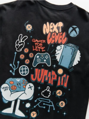 Reserved - T-shirt oversize Xbox - czarny