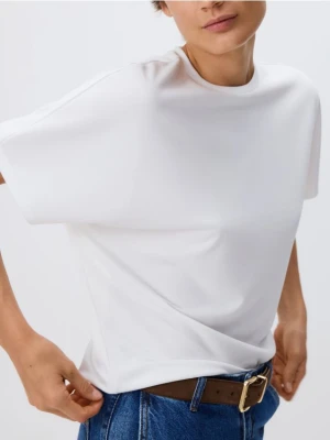 Reserved - T-shirt oversize z Modalem - biały