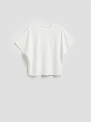 Reserved - T-shirt oversize z modalem - biały