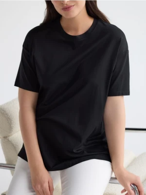Reserved - T-shirt oversize z modalem - czarny