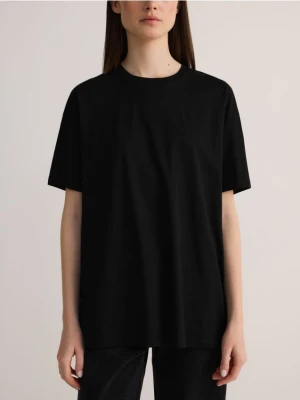 Reserved - T-shirt oversize z modalem - czarny