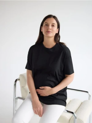 Reserved - T-shirt oversize z modalem - czarny