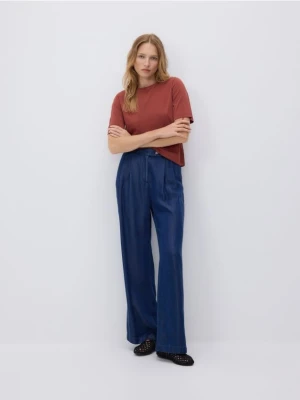 Reserved - T-shirt oversize z Modalem - miedziany