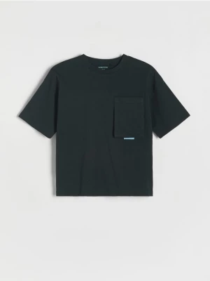 Reserved - T-shirt oversize z nadrukiem - czarny