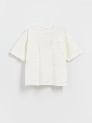 Reserved - T-shirt oversize - złamana biel