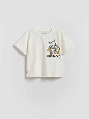 Reserved - T-shirt Pochacco - złamana biel