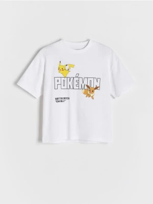 Reserved - T-shirt Pokémon - złamana biel