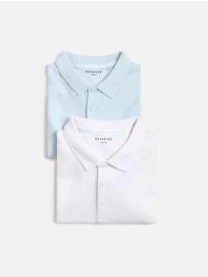 Reserved - T-shirt polo 2 pack - jasnoniebieski