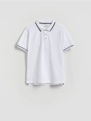 Reserved - T-shirt polo - biały
