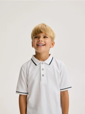 Reserved - T-shirt polo - biały