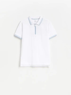 Reserved - T-shirt polo - biały