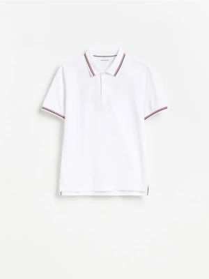 Reserved - T-shirt polo - biały