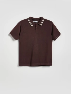 Reserved - T-shirt polo - brązowy