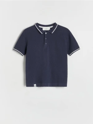Reserved - T-shirt polo - granatowy