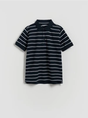 Reserved - T-shirt polo - granatowy