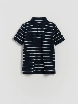 Reserved - T-shirt polo - granatowy