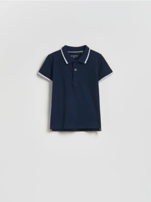 Reserved - T-shirt polo - granatowy