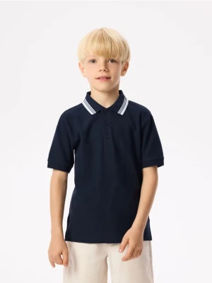 Reserved - T-shirt polo - granatowy