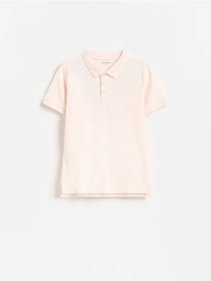 Reserved - T-shirt polo - pastelowy róż