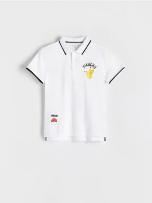 Reserved - T-shirt polo Pokémon - biały