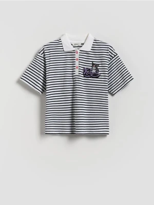 Reserved - T-shirt polo w paski Kuromi - wielobarwny