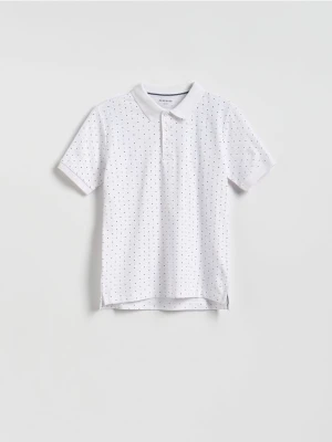Reserved - T-shirt polo - złamana biel