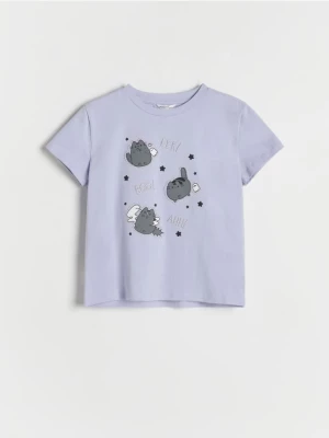 Reserved - T-shirt Pusheen - lawendowy