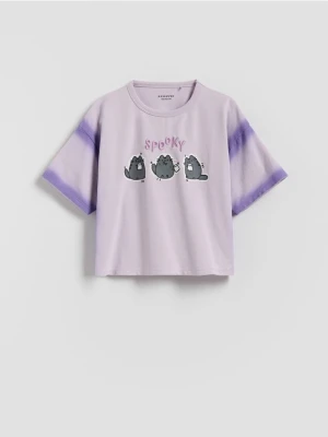 Reserved - T-shirt Pusheen - lawendowy