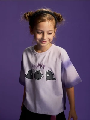 Reserved - T-shirt Pusheen - lawendowy