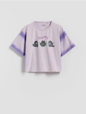 Reserved - T-shirt Pusheen - lawendowy