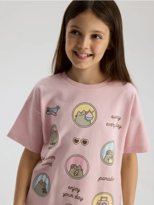 Reserved - T-shirt Pusheen - pastelowy róż
