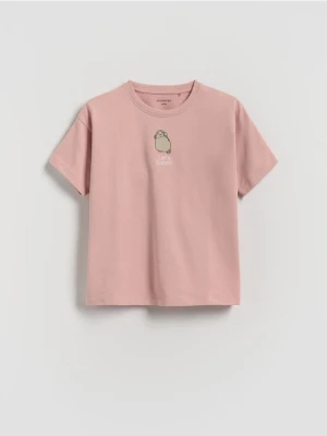 Reserved - T-shirt Pusheen - różowy