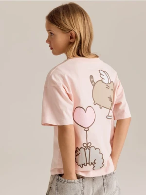 Reserved - T-shirt Pusheen - różowy