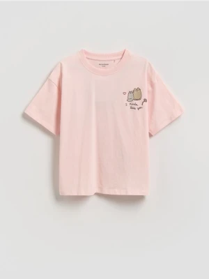 Reserved - T-shirt Pusheen - różowy