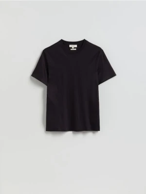 Reserved - T-shirt regular fit z lyocellem - ciemnofioletowy