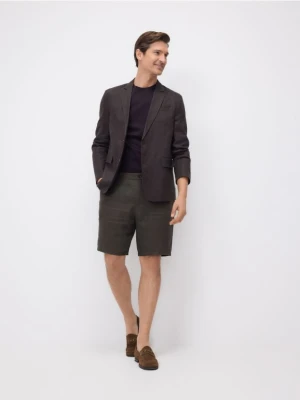 Reserved - T-shirt regular fit z lyocellem - ciemnofioletowy