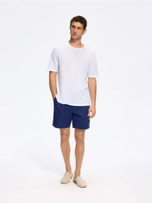 Reserved - T-shirt regular fit z lyocellem - jasnoniebieski