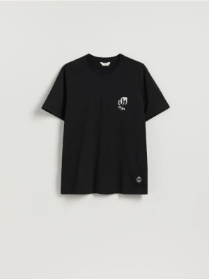 Reserved - T-shirt regular fit z nadrukiem - czarny