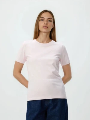 Reserved - T-shirt regular - pastelowy róż