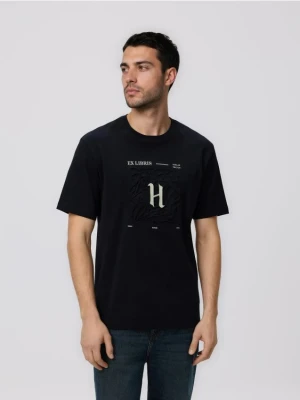 Reserved - T-shirt regular z aplikacją - czarny