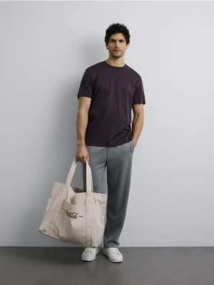 Zdjęcie produktu Reserved - T-shirt regular z bawełny merceryzowanej - brązowy