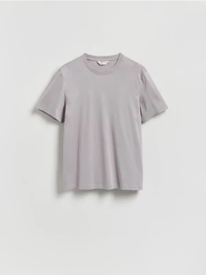 Reserved - T-shirt regular z bawełny merceryzowanej - szary
