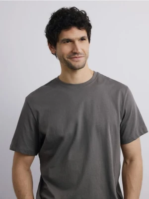 Reserved - T-shirt regular z bawełny - szary