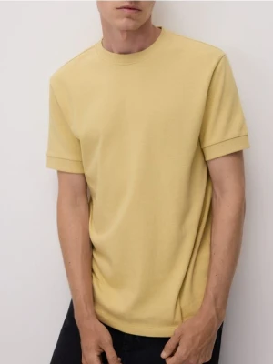 Reserved - T-shirt regular z bawełny - żółty