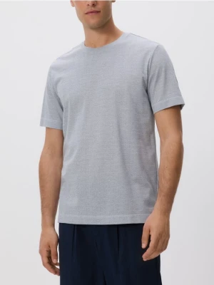 Reserved - T-shirt regular z merceryzowaną bawełną - jasnoniebieski