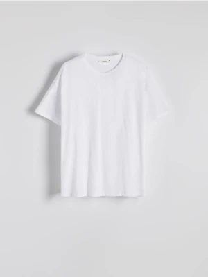 Reserved - T-shirt regular z merceryzowanej bawełny - biały