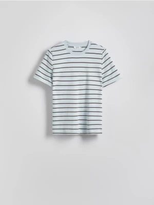 Reserved - T-shirt regular z merceryzowanej bawełny - jasnoniebieski