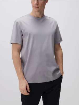Reserved - T-shirt regular z merceryzowanej bawełny - jasnoszary