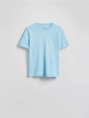 Reserved - T-shirt regular z merceryzowanej bawełny - jasnoturkusowy